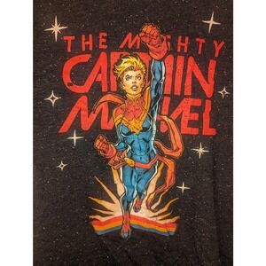 Captain Marvel S Black Speckled Space tee